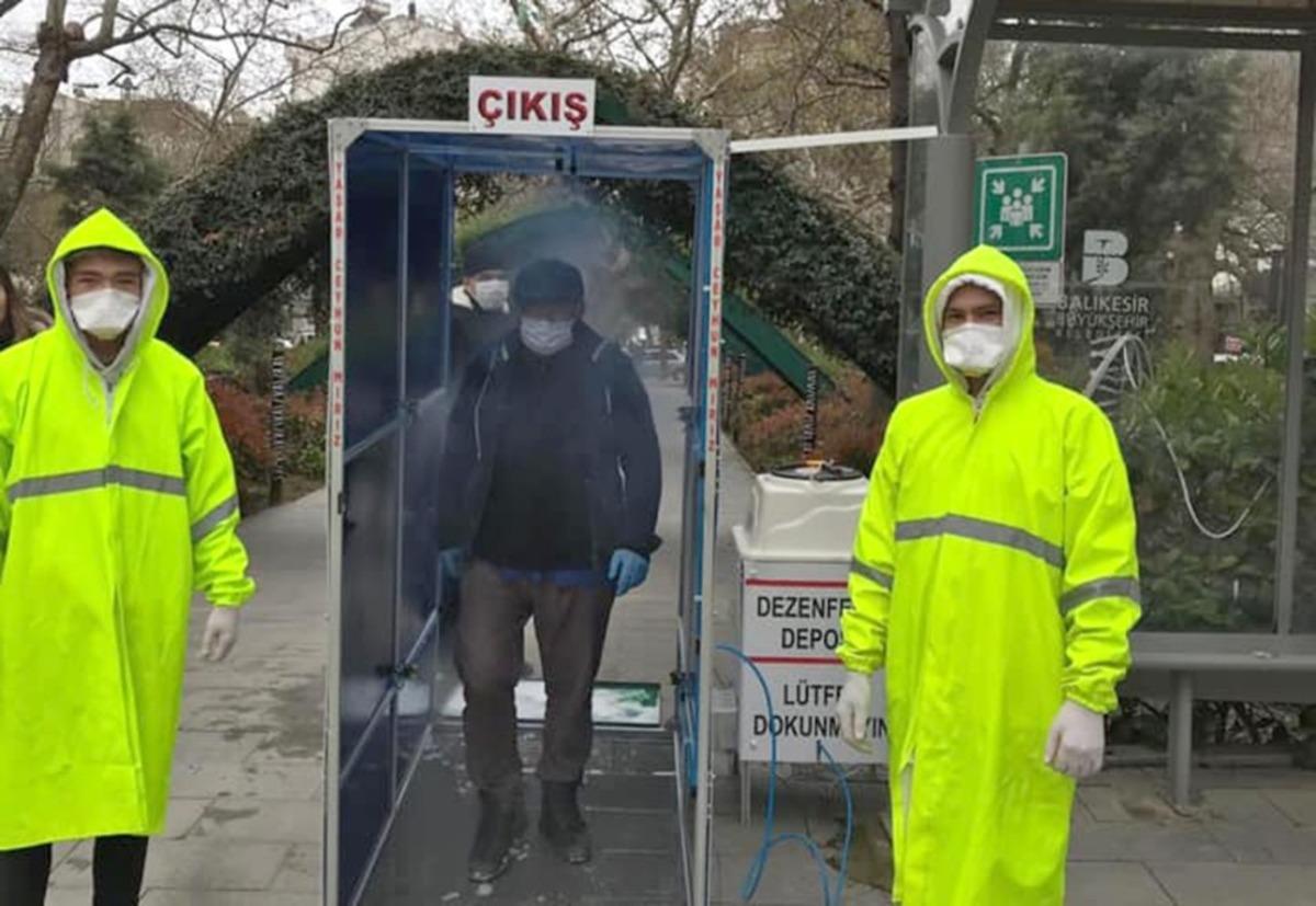 Erdek&rsquo;te dezenfektan istasyonu kuruldu