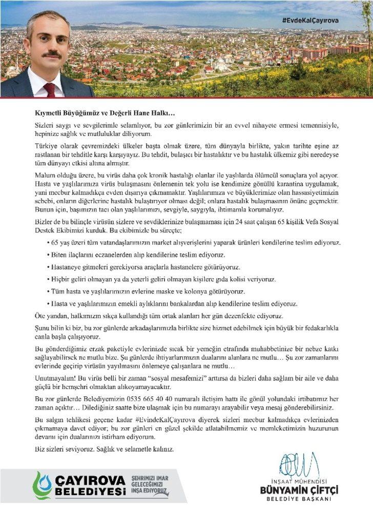 Başkan Çiftçi’den vatandaşlara mektup G3