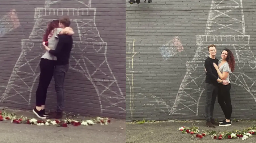 Karantinada sevgilisine evlilik teklifi etmek için Eiffel Kulesi’ni yarattı