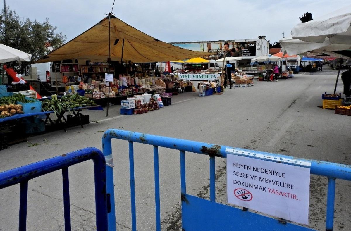 Ala&ccedil;atı pazarında kurallara uyuldu