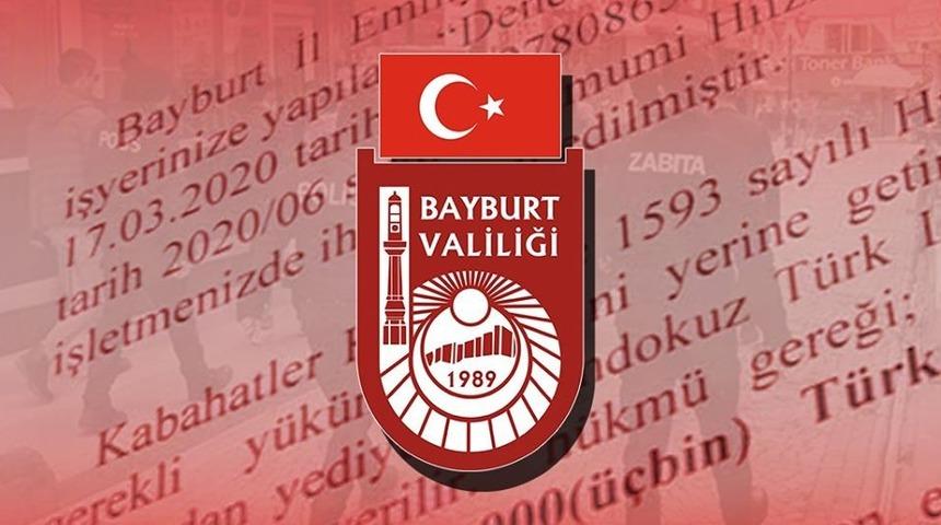 Bayburt&rsquo;ta tedbirlere uymayan işletmelere para cezası kesildi