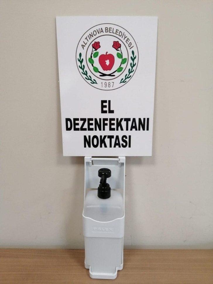 Altınova’da dezenfektan noktaları oluşturuldu G5