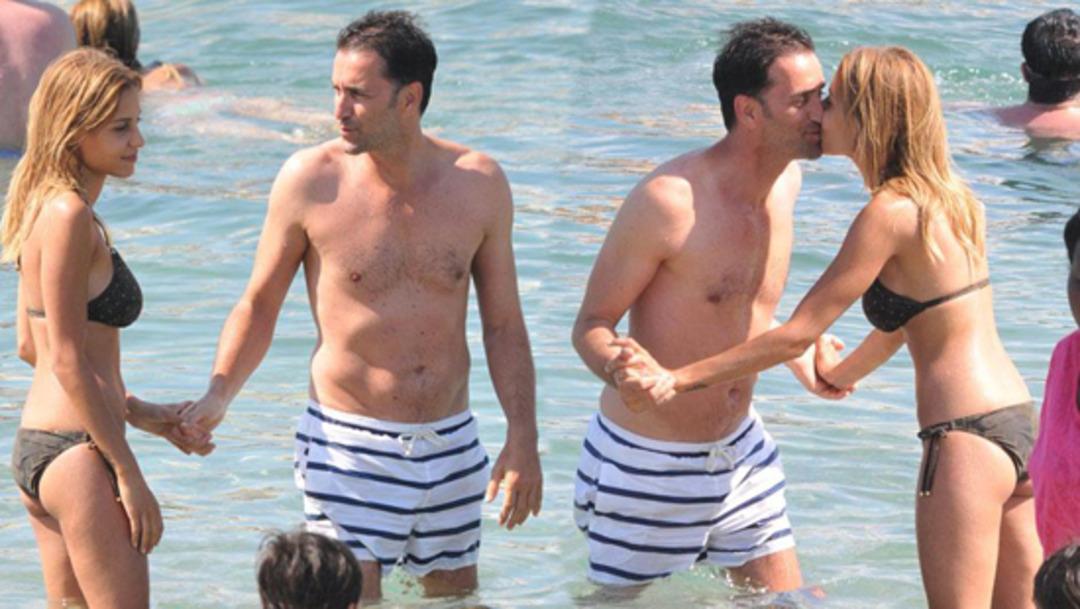 &Uuml;nl&uuml; &ccedil;ift yaza bomba gibi girdi