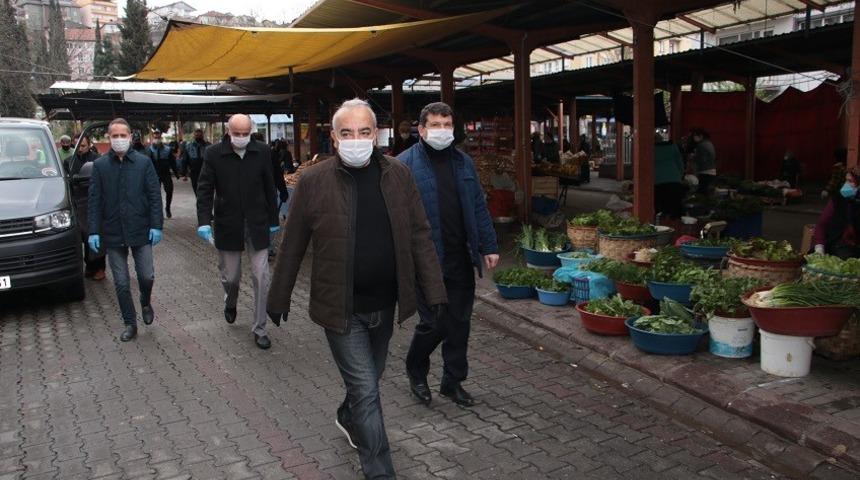 Başkan Bozkurt&rsquo;tan pazar alanında denetim