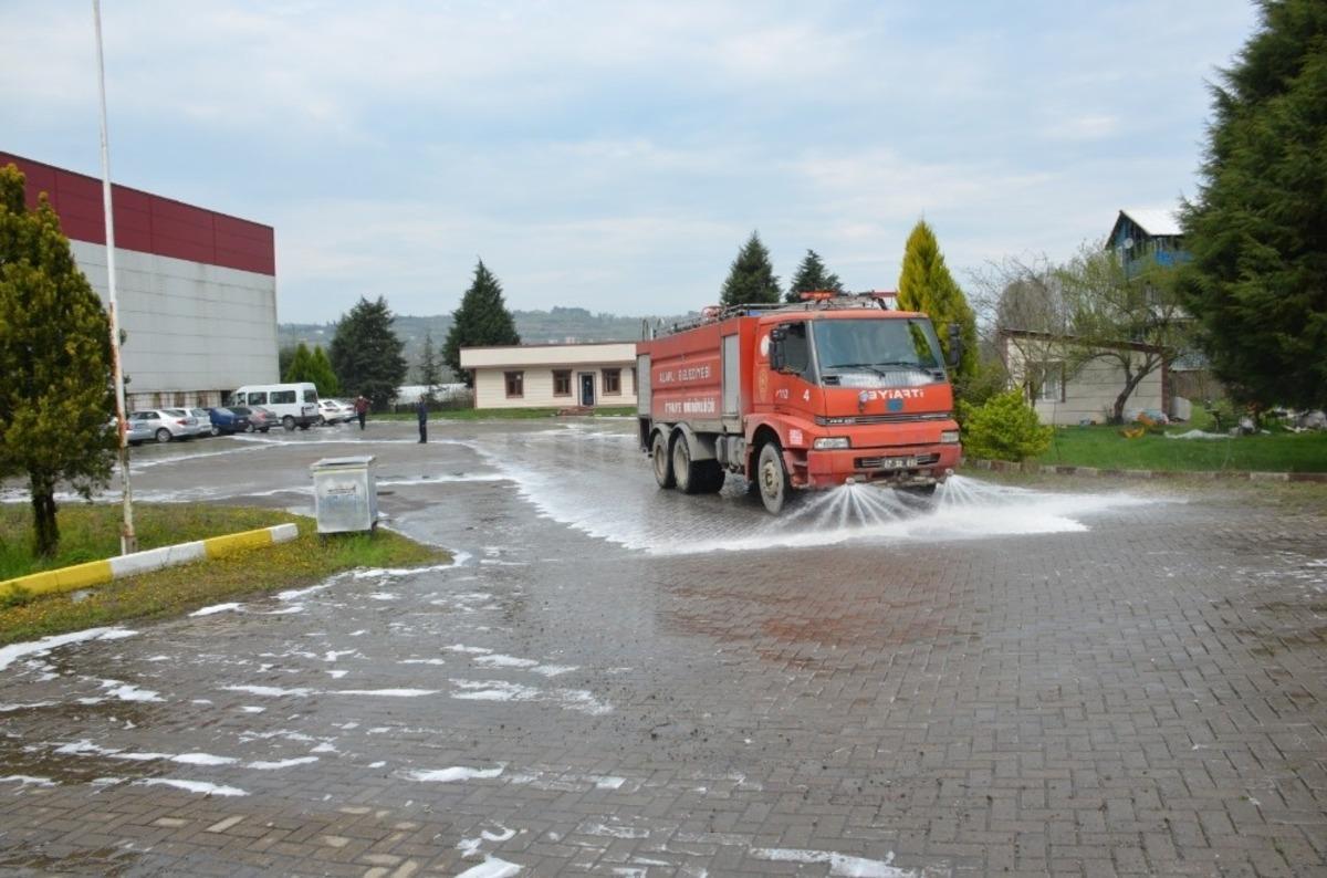 Alaplı&rsquo;da fabrikalar dezenfekte edildi