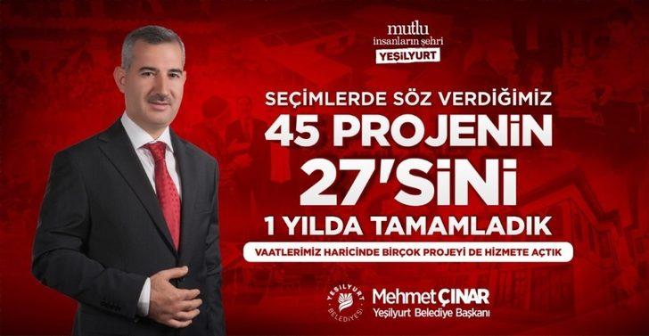 Belediye Başkanı Çınar 45 projeden 27’sini bir yılda yaptıklarını bildirdi G1