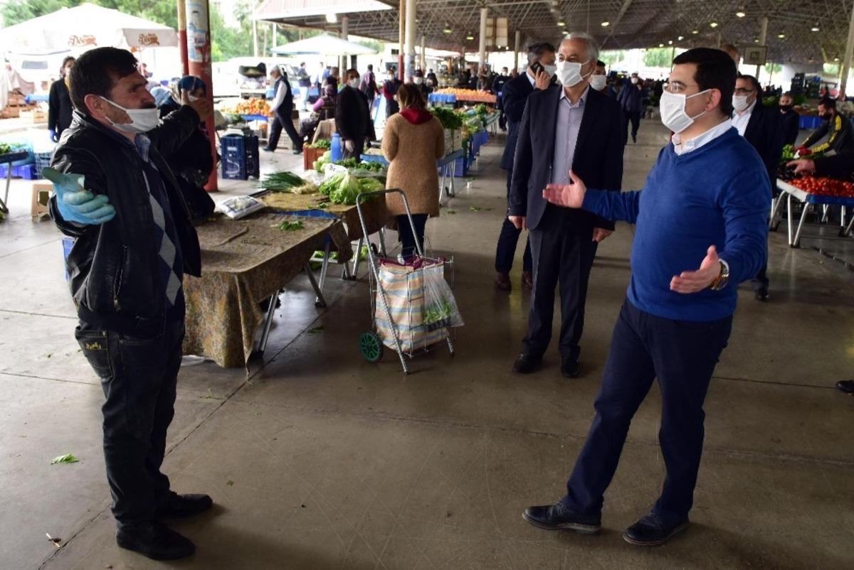 Başkan T&uuml;t&uuml;nc&uuml;&rsquo;den pazarlarda vir&uuml;s tedbirleri denetimi