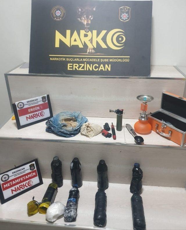 Erzincan’da 938,83 gram eroin ile 2,1 kilogram metamfetamin ele geçirildi