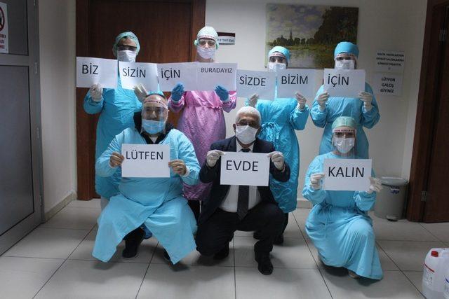 Siper maskeler sağlık çalışanlarına teslim edildi