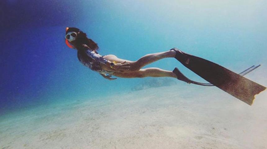 Milli serbest dalışçı Fatma Uruk'a Meksika'da koronavirüs engeli