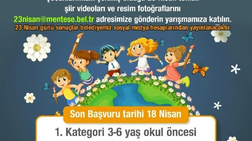 Menteşe&rsquo;de 23 Nisan temalı resim ve şiir yarışması