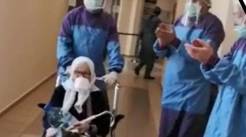 75 yaşında koronavirüsü yendi, alkışlarla taburcu edildi
