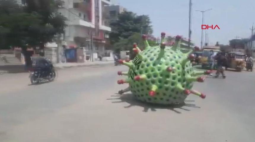 Hindistan’da koronavirüse dikkat çekmek için sıra dışı yöntem