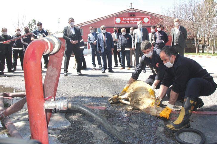 İtfaiye erleri korona virüse karşı kurban kesip dua etti G2