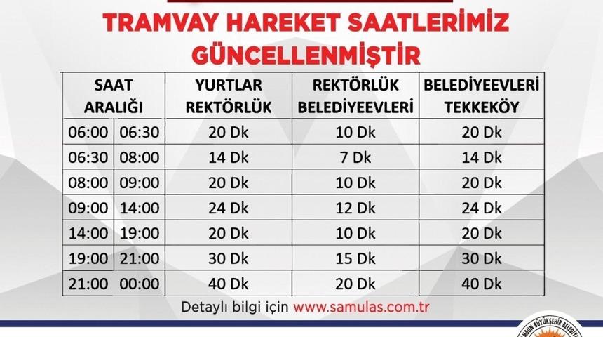 Samsun&rsquo;da tramvay saatleri değişti