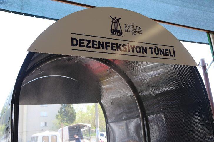 Efeler’de pazaryerlerinde dezenfeksiyon tüneliyle önlem alındı G4