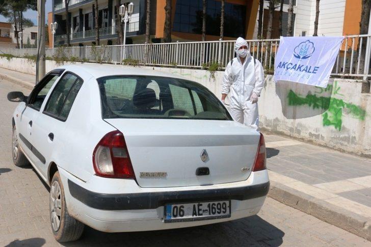 Akçakale’de özel araçlar dezenfekte ediliyor G2