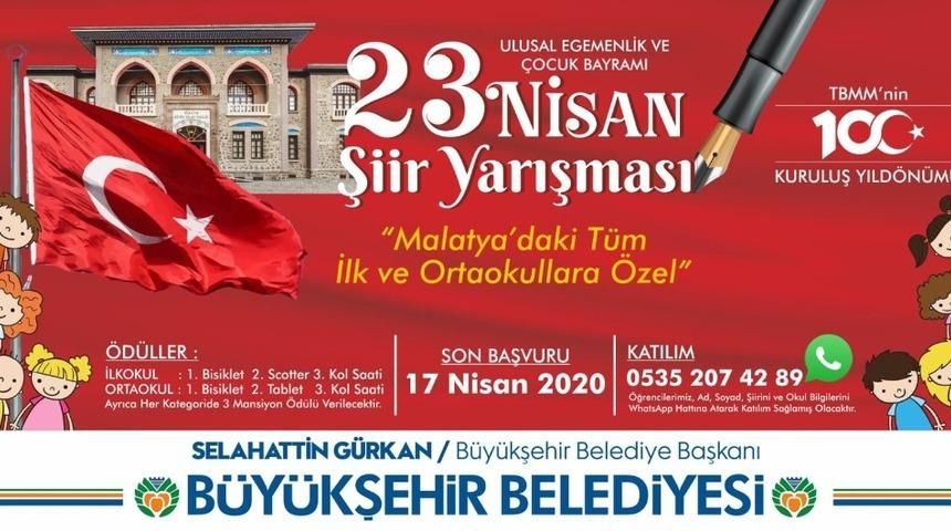 B&uuml;y&uuml;kşehir Belediyesinden 23 Nisan şiir yarışması