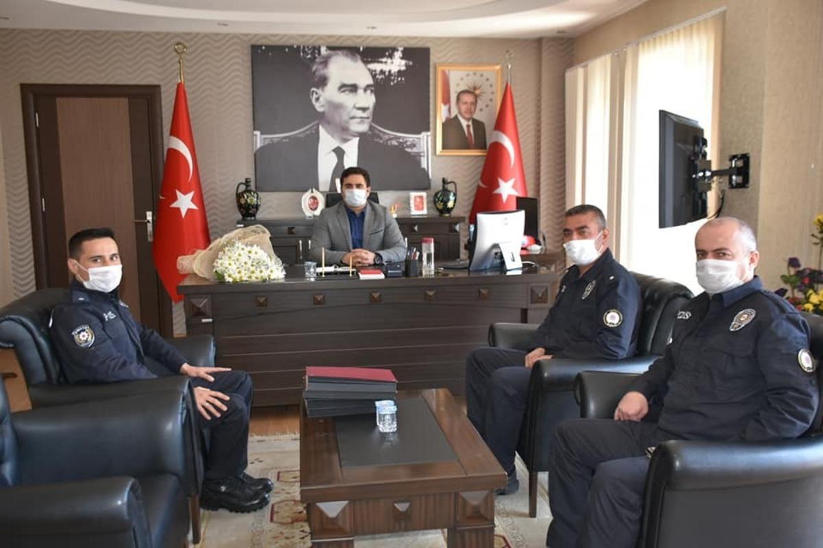 Buharkent İl&ccedil;e Emniyet Teşkilatından Kaymakam &Uuml;lk&uuml;&rsquo;ye ziyaret
