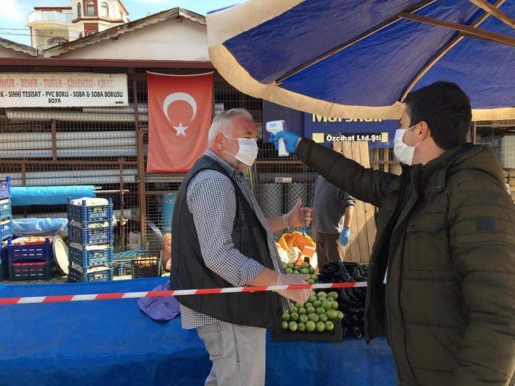 Bayırköy’de pazara sosyal mesafe ayarı G4