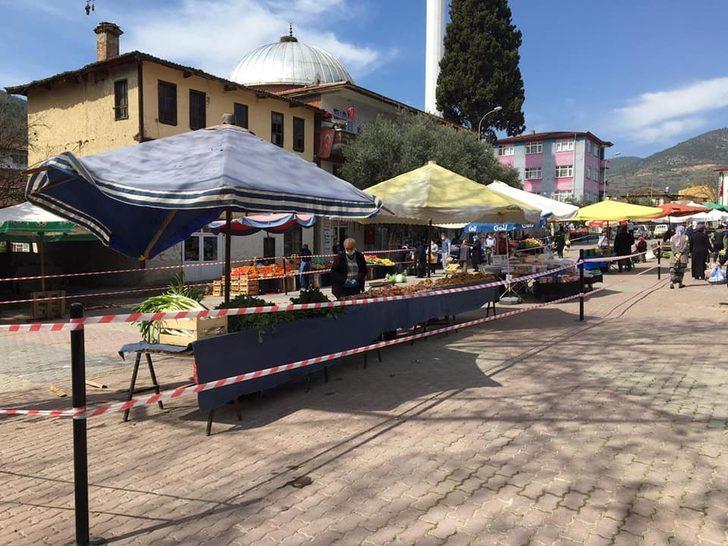 Bayırköy’de pazara sosyal mesafe ayarı G5