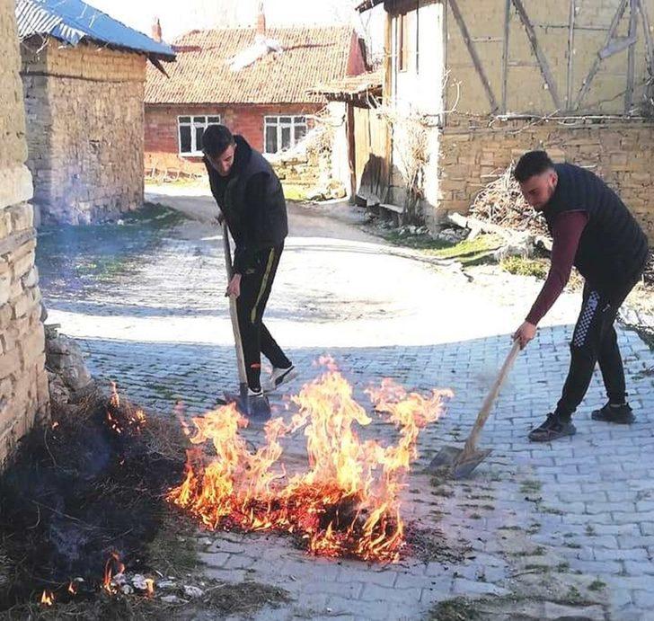 Köydeki bahar temizliği gece de sürdü G4