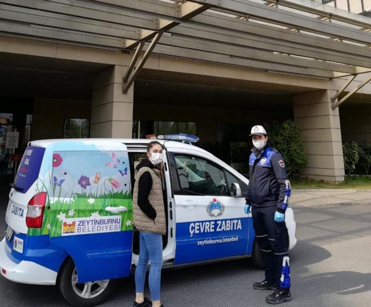 Servisi ka&ccedil;ıran hemşirenin yardımına zabıta ekipleri koştu