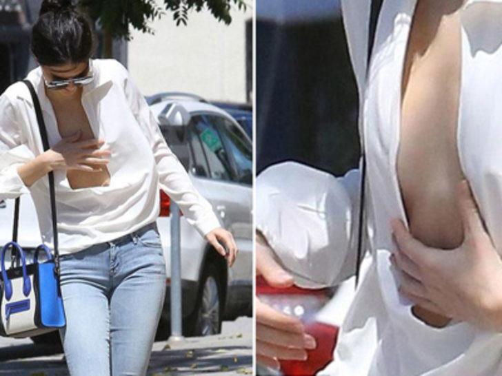 Kendall Jenner'ın gömleğiyle zor anları G3