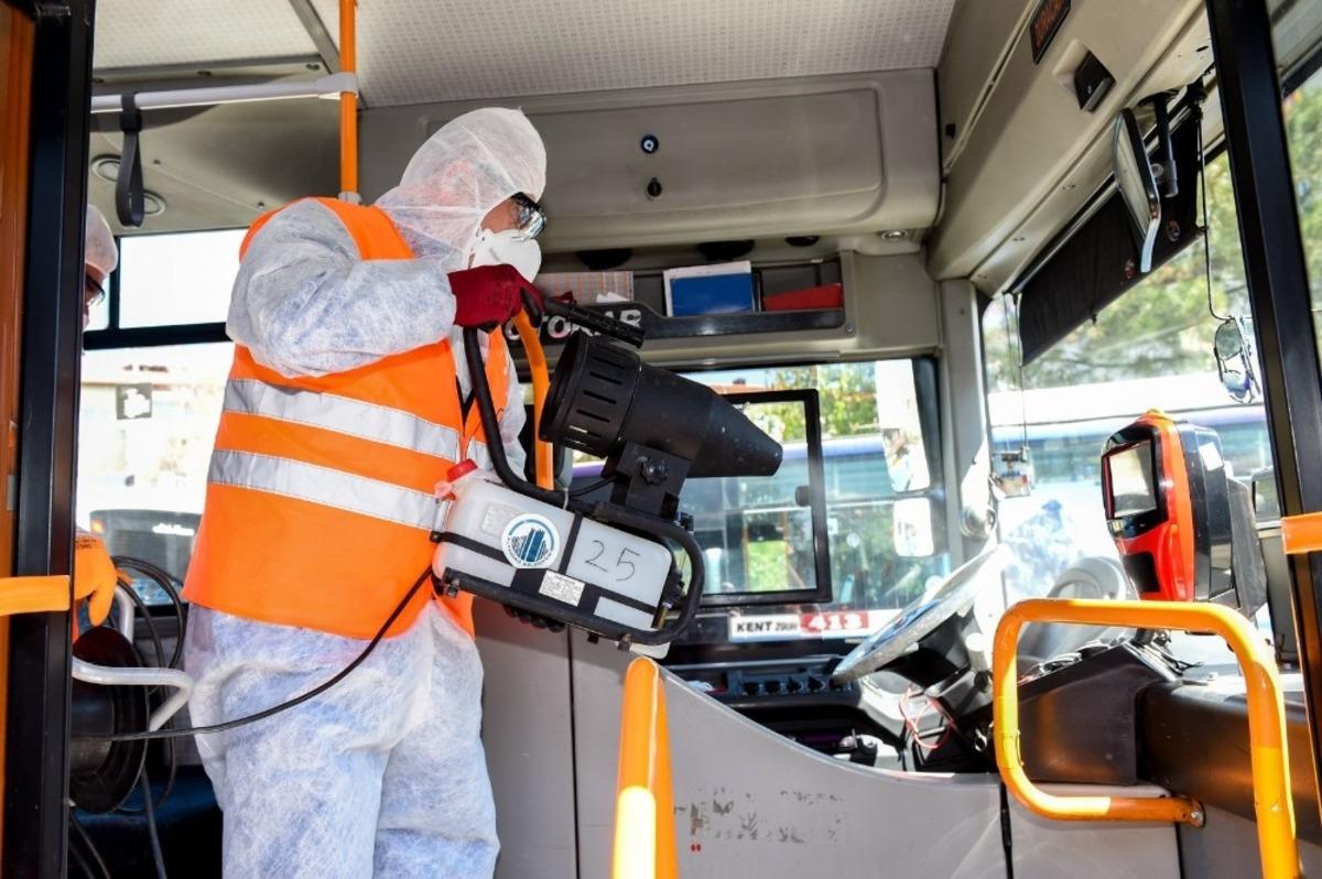 &Ouml;zel halk otob&uuml;slerinde korona temizliği