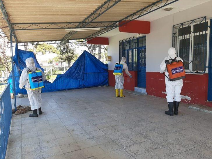 Korona virüs görülen Çallı’da dezenfeksiyon çalışması yapıldı G3