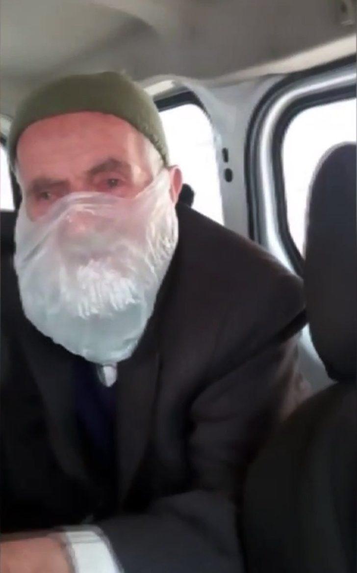 Poşeti maske yapıp, ilaçları için dışarı çıktı G3