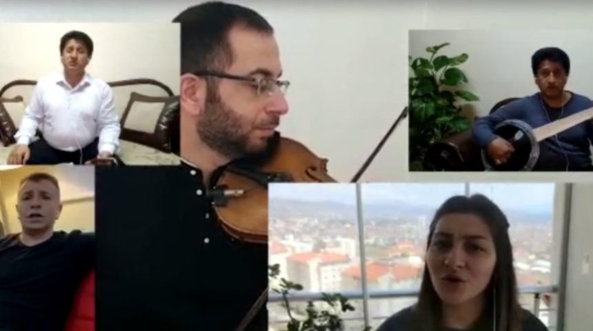 Elazığ&rsquo;da &ouml;ğretmen ve &ouml;ğrencilerden "Evde kal" klibi