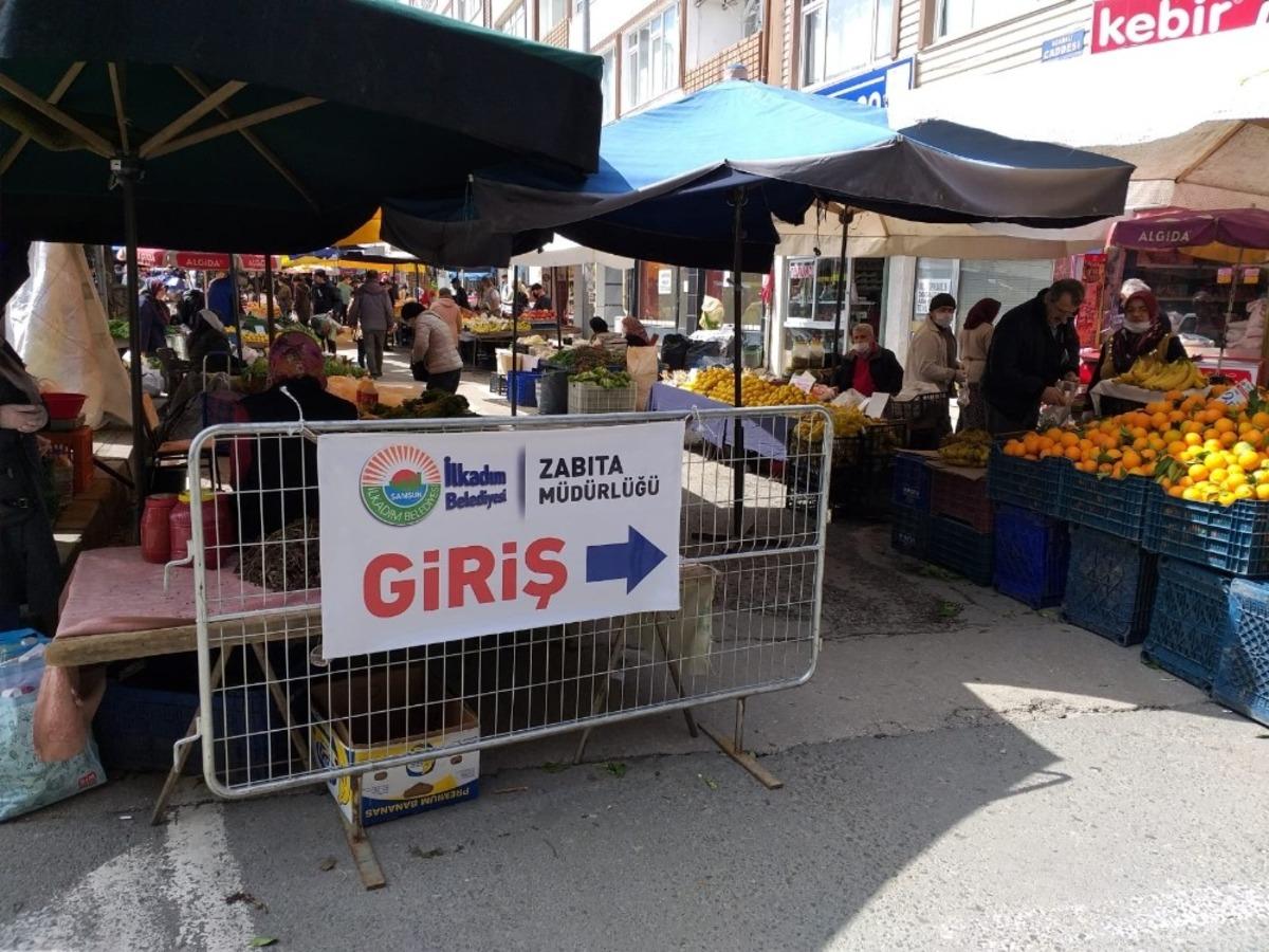 İlkadım&rsquo;da 7 ayrı mahallede pazar kuruldu