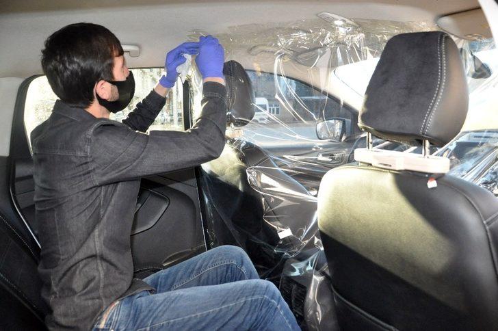 Yüksekovalı taksiciden korona virüse karşı brandalı tedbir G2