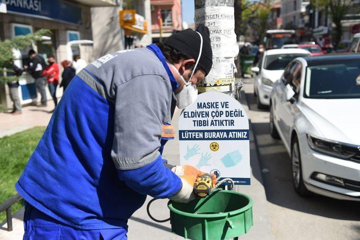 Maske atıklarına özel çöp sepeti G1