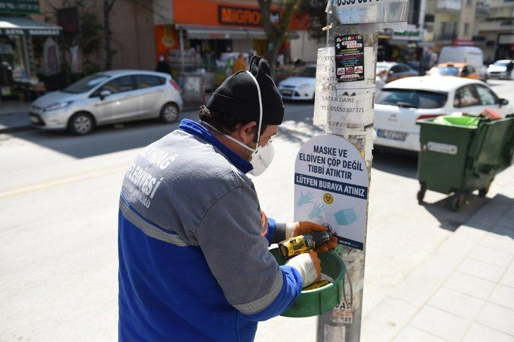 Maske atıklarına özel çöp sepeti G4