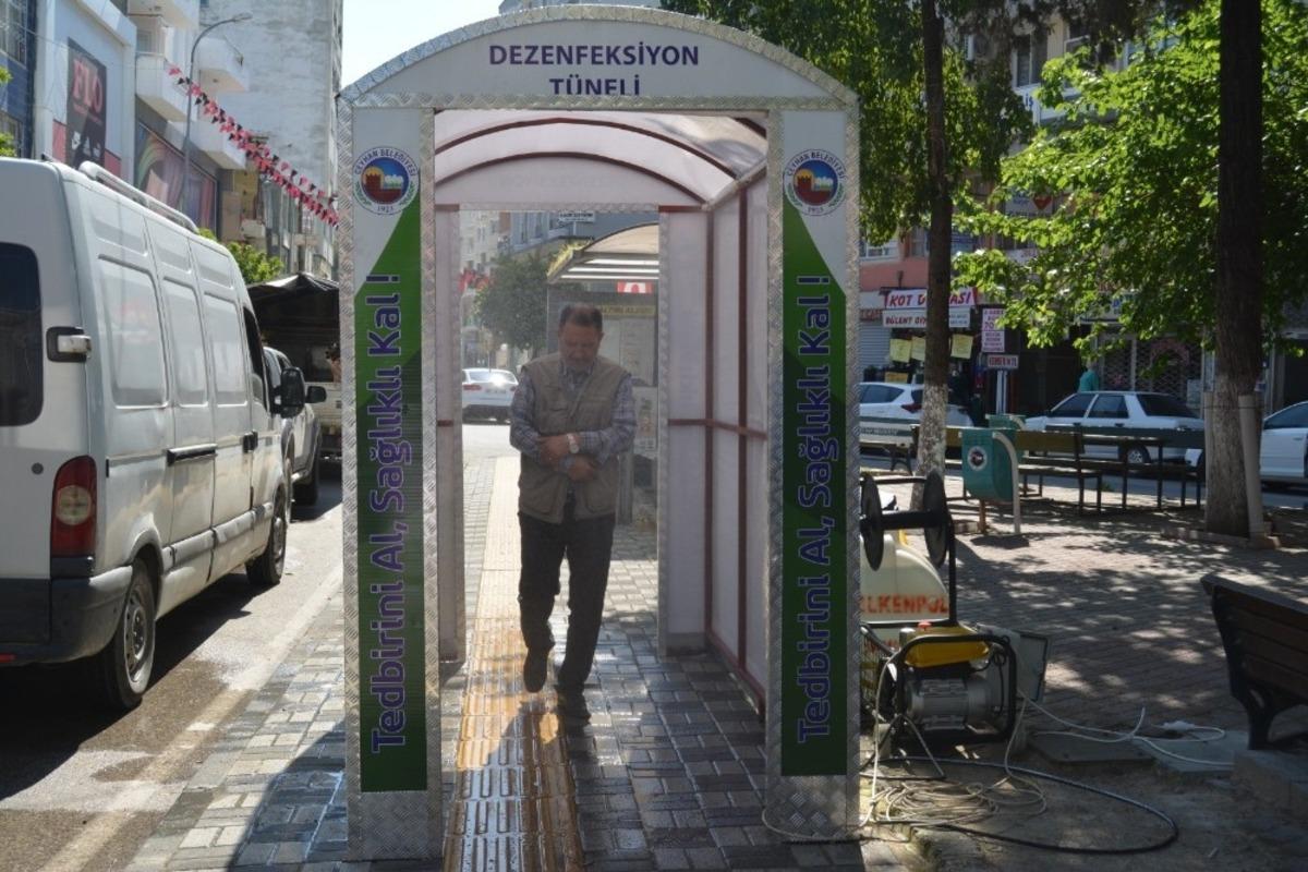 Ceyhan&rsquo;da dezenfeksiyon t&uuml;neli kuruldu