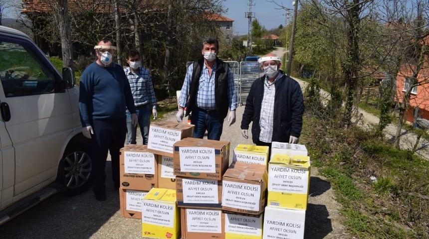 Sinop&rsquo;ta karantinaya alınan k&ouml;ylere gıda yardımı