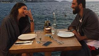 Arda Turan Aslıhan Doğan'ı öpmeye doyamadı