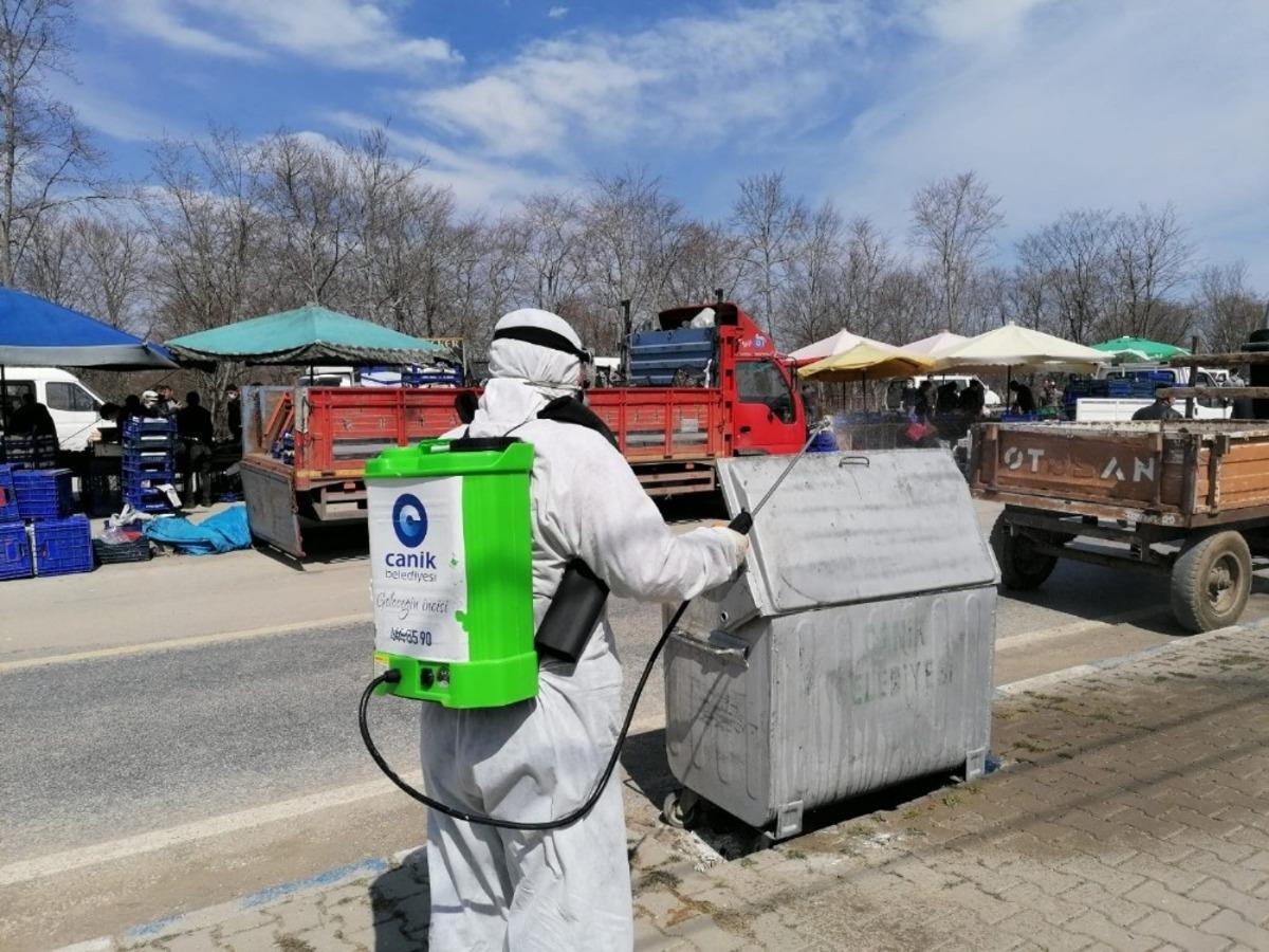 Canik&rsquo;ten kırsal b&ouml;lgelere korona dezenfektesi