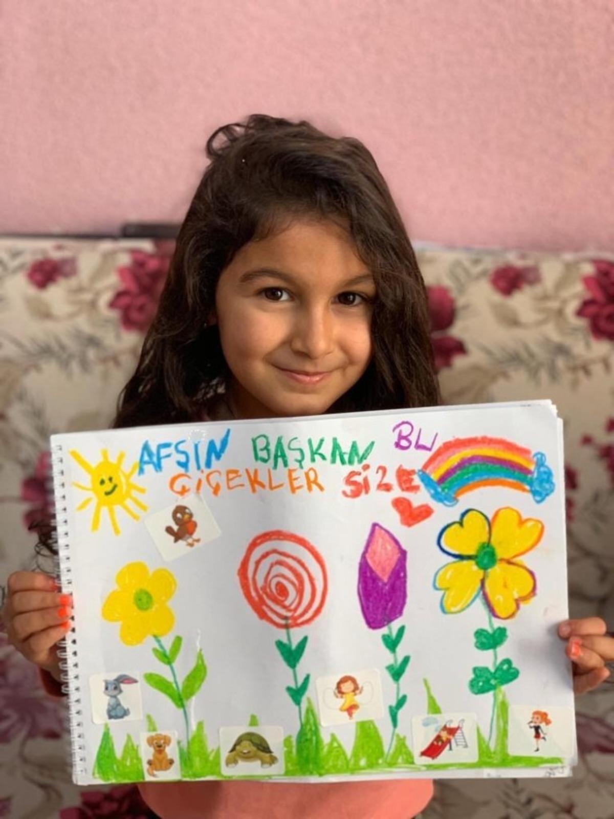 Miniklerden Başkan Yılmaz&rsquo;a resimli mesaj