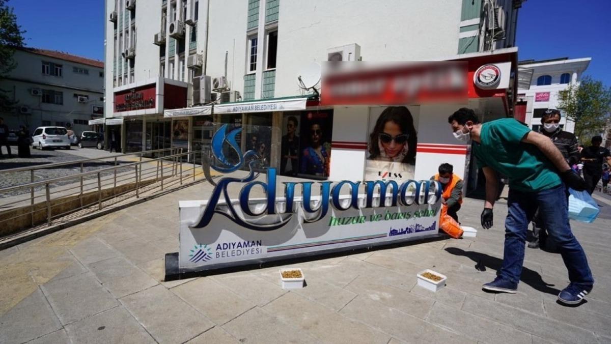 Sokak hayvanlarına mama verildi