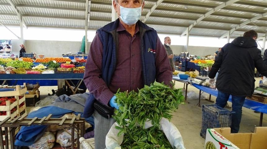 Hisarcık&rsquo;ta bitkisel antibiyotik madımak otu tezgahlardaki yerini aldı