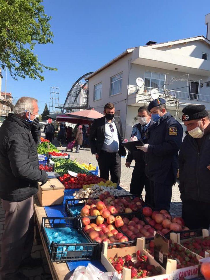 Çardak pazarında korona virüs denetimi G1
