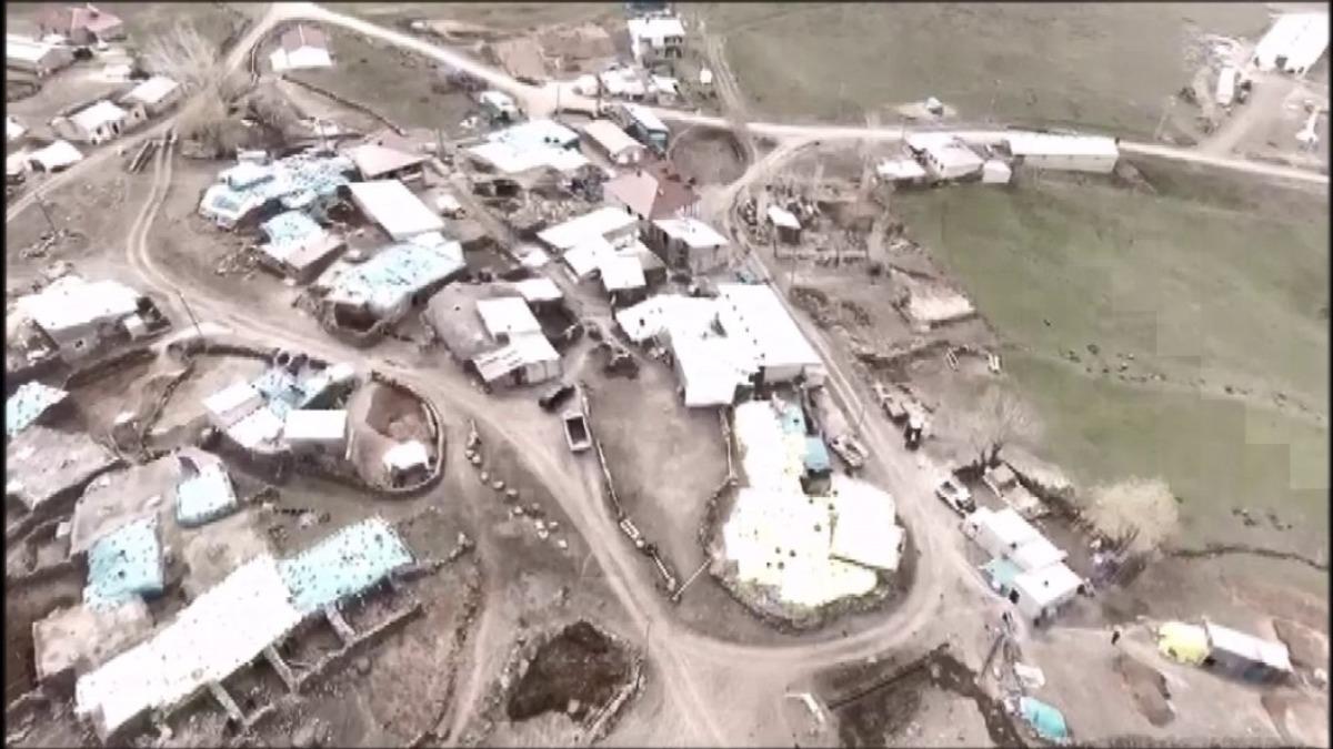 Erzurum&rsquo;da karantinaya alınan mahalleler havadan g&ouml;r&uuml;nt&uuml;lendi