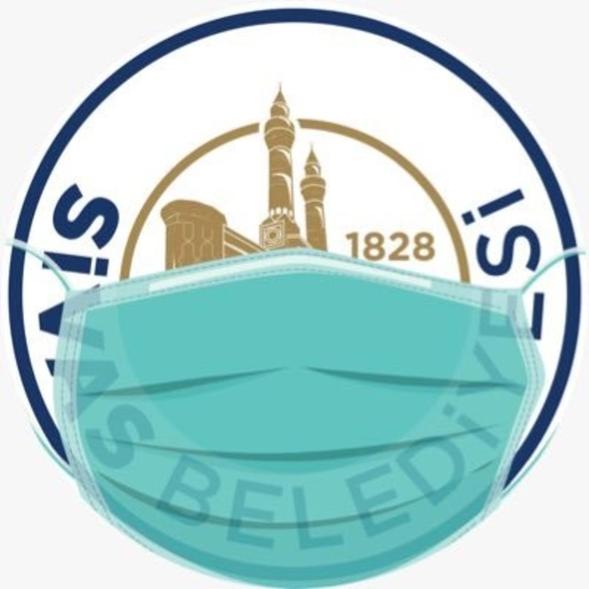 Belediye logosuna maske taktı