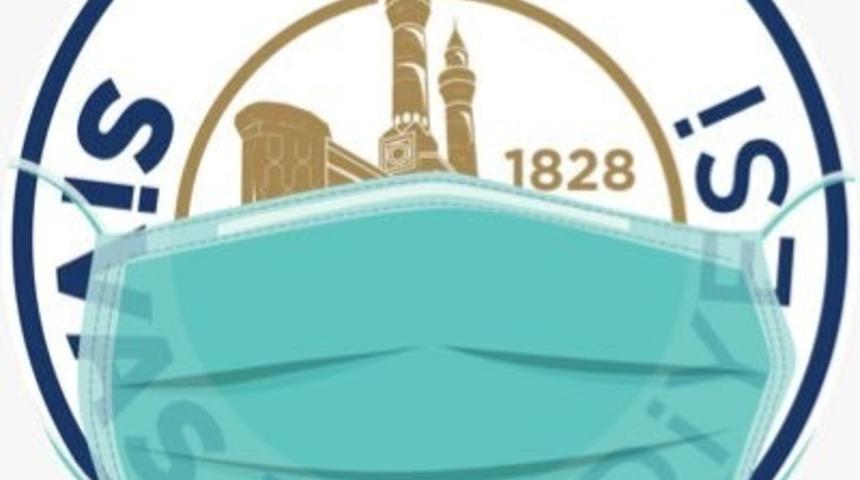 Belediye logosuna maske taktı