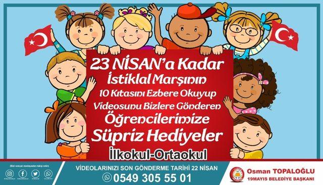 23 Nisan hediyeleri 19 Mayıs Belediyesi’nden