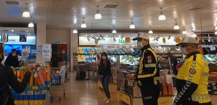 Marmaris’te marketlere sosyal mesafe denetimi G1