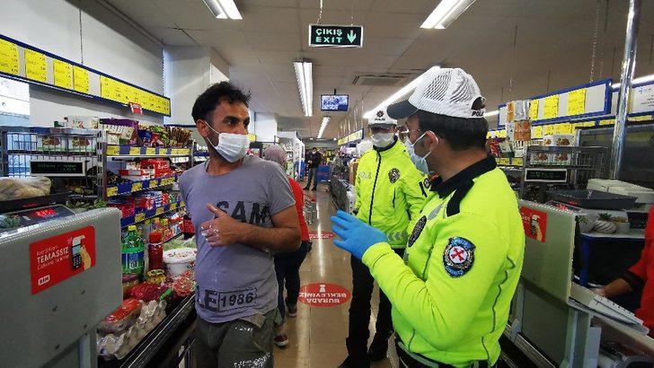 Marmaris’te marketlere sosyal mesafe denetimi G3